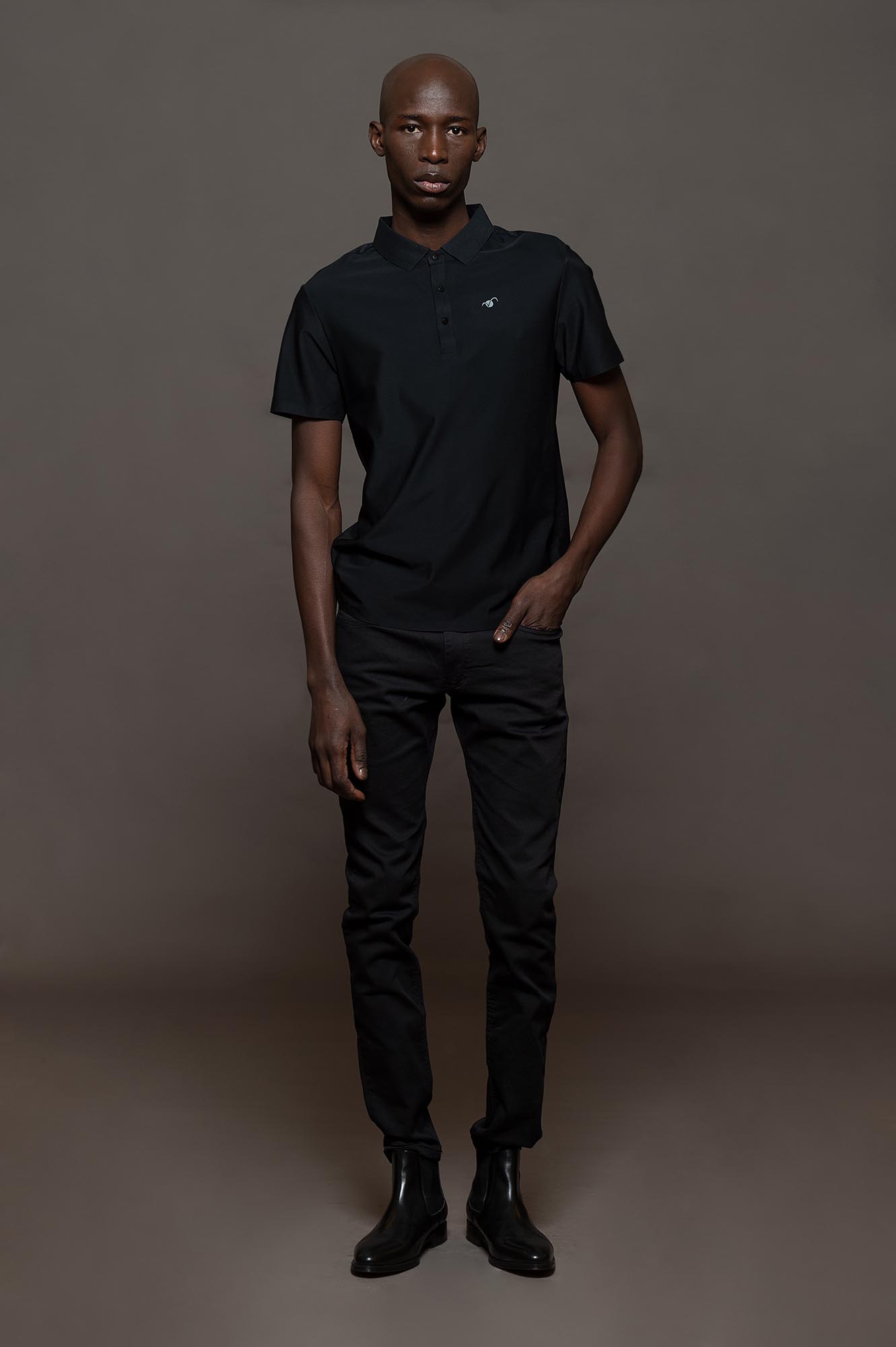 300NE - CHOMBA PELLICCIA NEGRO